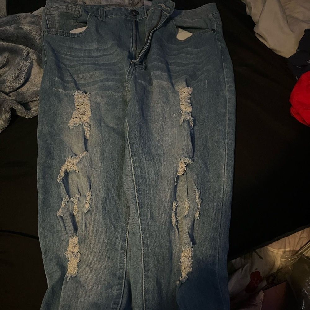 VIP Blue Boyfriend Jeans Distressed Casual